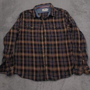 Normal Brand Shirt Mens Large Brown PLaid Button Up Flannel Preppy Casual